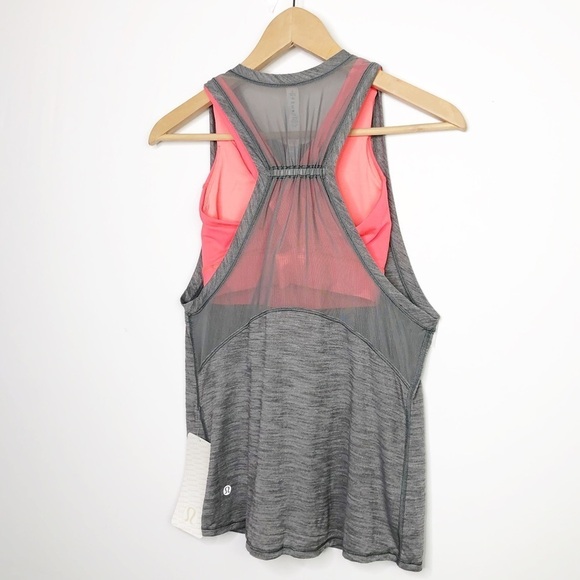 LULULEMON Gray/orange workout circuit tank top - Picture 3 of 10